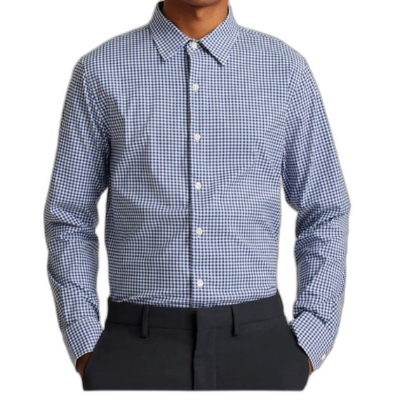 Bonobos Navy White Gingham Check Standard Fit Long Sleeve Button Shirt Size XL - Picture 1 of 11